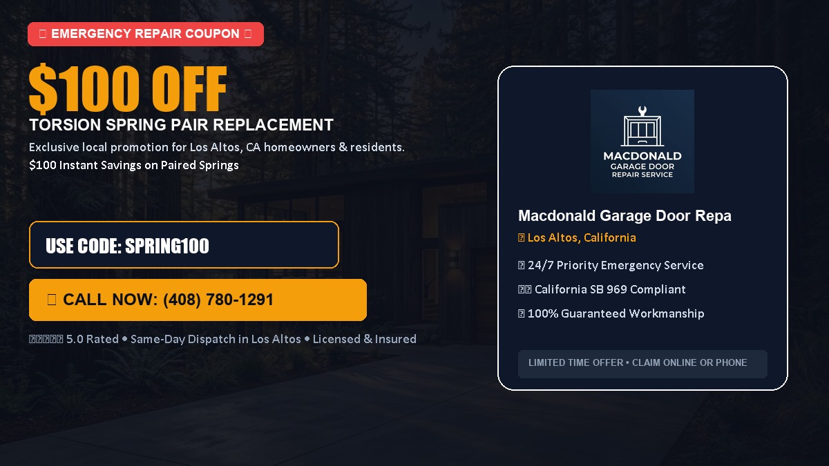 $100 OFF Heavy-Duty Torsion Spring Pair Replacement in Los Altos, CA